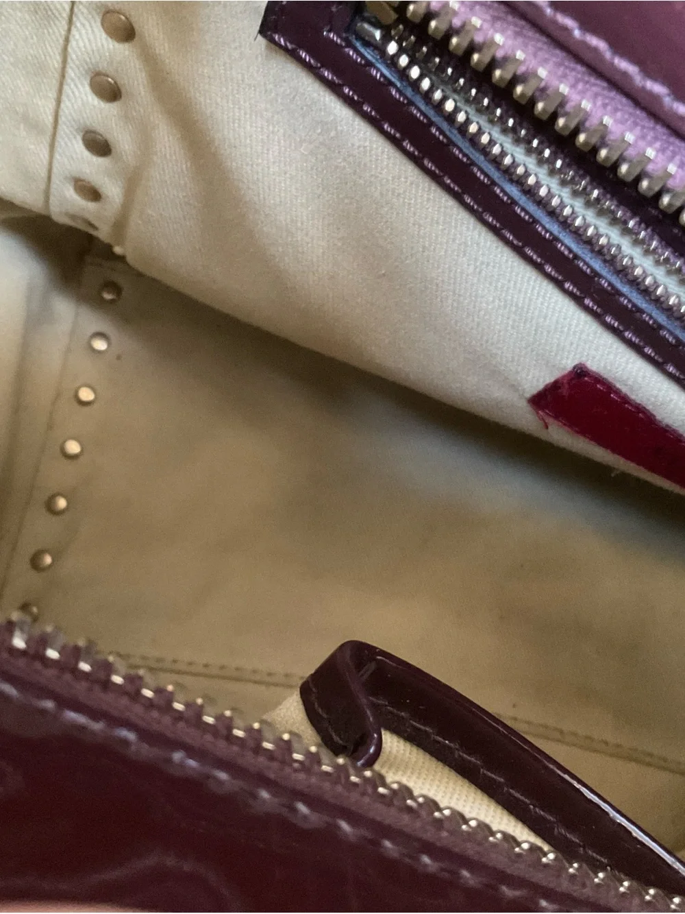 Valentino Garavani Wine Patent Leather RockStud Tote